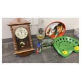 Cast Seat, Clock, Oil lamp, Coke Tray