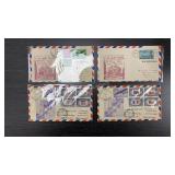 (4) WW2 Envelopes w/ Stamps - (2) 1946 (2) 1948