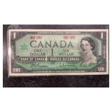 1967 Canadian One Dollar Bill without Serial
