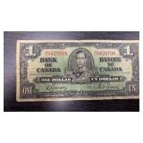 1937 Canadian Dollar Bill