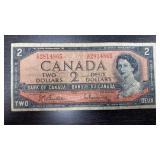 1954 Canadian 2 Dollar Bill