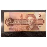 1986 Canadian Two Dollar Bill