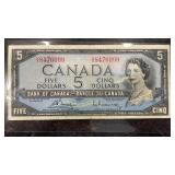 1954 Canadian Five Dollar Bill