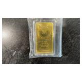 *1 Troy Ounce .999 Gold Plated Replica Bar (Fake)
