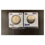 (2) 1983-2000 Canadian 50 Cent Coins