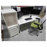 *OS Desk Setup w/ Chair & Storage Cabinet, Workspa