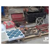 Box of Assorted Items, Gearbox, Hitch Coupler, etc
