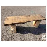 5ft Live Edge Cabin / Fire Pit Bench - Stained