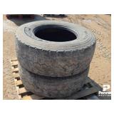 (2) 385/65R22.5 Steer Tires