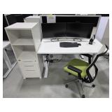 *OS Desk Setup w/ Chair & Storage Cabinet, Workspa