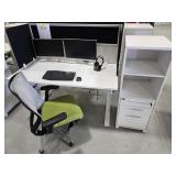 *OS Desk Setup w/ Chair & Storage Cabinet, Workspa