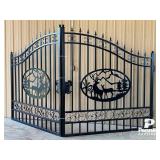 Greatbear Dual Swing Wrought Iron Driveway Gate