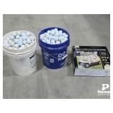 Buckets of Golf Balls & Golf Cart Enclosure