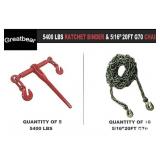 Greatbear Ratchet Binder and Chain - 5400 lbs