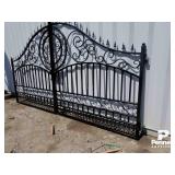 14' Dual Swing Wrought Iron Driveway Gate - Plain