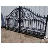 14' Dual Swing Wrought Iron Driveway Gate - Plain