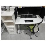 *OS Desk Setup w/ Chair & Storage Cabinet, Workspa