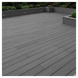 12' Composite Deck Board 3D Wood Grain Grey
