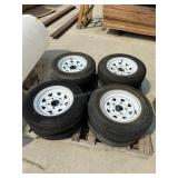 *O/S (8) ST145R12 Tire w/ 5 Bolt Trailer Rim