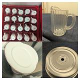 *O/S Dinner Plates, Coffee Cups, Water Pitchers
