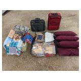 *OS Blankets, Linens, 2 Suitcases, 4 Pillows