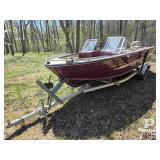 *O/S 1973 Aluminum 85HP Evinrude Boat O/B, Trailer