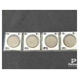 (4) 1971 Canadian One Dollar Coins