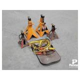 (4) Jack / Safety Stands & Set of  Booster Cables