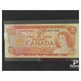 1974 Canadian Two Dollar Bill