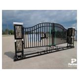 20' Iron Gate - Gate Pier Design - Double Arc Deer