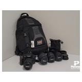 Nikon D5100 DSLR Camera w/ 4 Lenses & Bag, Etc.