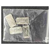 (4) German Silver Gram Bars
