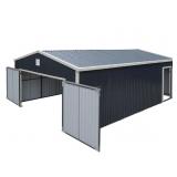 StanForge-MS1624A Metal Shed Garage with door 16'