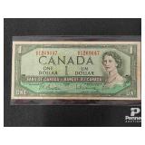 1954 Canadian One Dollar Bill