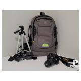 Nikon D60 DSLR Camera w/ Lens, Bag & Tripod