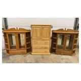 *3 Drawer Dresser, (2) Display Cabinets