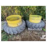 16.9-38 Ag Tires w/ JD 2750 Rear Duals & Spacers