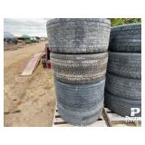 (4) 455/55R22.5 Truck Tractor Drive Tires w/ Rims