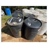 (7) 45 Gallon Plastic Barrel (Black)