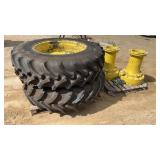 (2) 420/85R34 Firestone AG Tires w/ JD OEM Rims