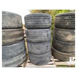 (4) 445/50R22.5 Truck Tractor Drive Tires w/ Rims