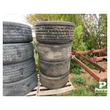 (4) 445/50R22.5 Truck Tractor Drive Tires w/ Rims