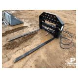60' Skid Steer Pallet Forks w/ Hyd Fork Positioner