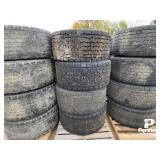 (4) 445/50R22.5 Truck Tractor Drive Tires w/ Rims