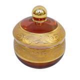 VINTAGE BELGIUM GLASS TRINKET/POWDER LIDDED BOWL