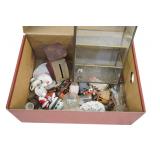 84 MINIATURE PIECES WITH MINIATURE GLASS DISPLAY CASE