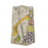 HEN-FEATHERS BAS RELIEF CHERUB WALL PLAQUE