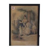 ANTIQUE GODEY 'IN THE SULKS' CHILDRENS FASHION PRINT