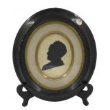 OVAL FRAMED HAND PAINTED SILHOUETTE