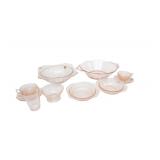 11 PIECES OF PINK DEPRESSION GLASS